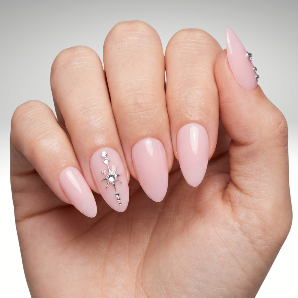 Shooting Star gem detail press on nails 100% soft acrylic - Sugar Tips Australia - reusable salon quality nails at home Sydney Brisbane free shipping over $60