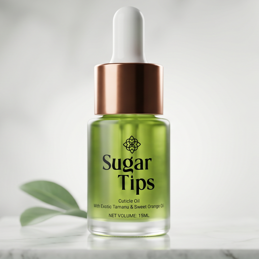 Sugar Tips handmade cuticle oil with jojoba, sweet almond and tamanu oil — natural nail and cuticle care, Sugar Tips Australia