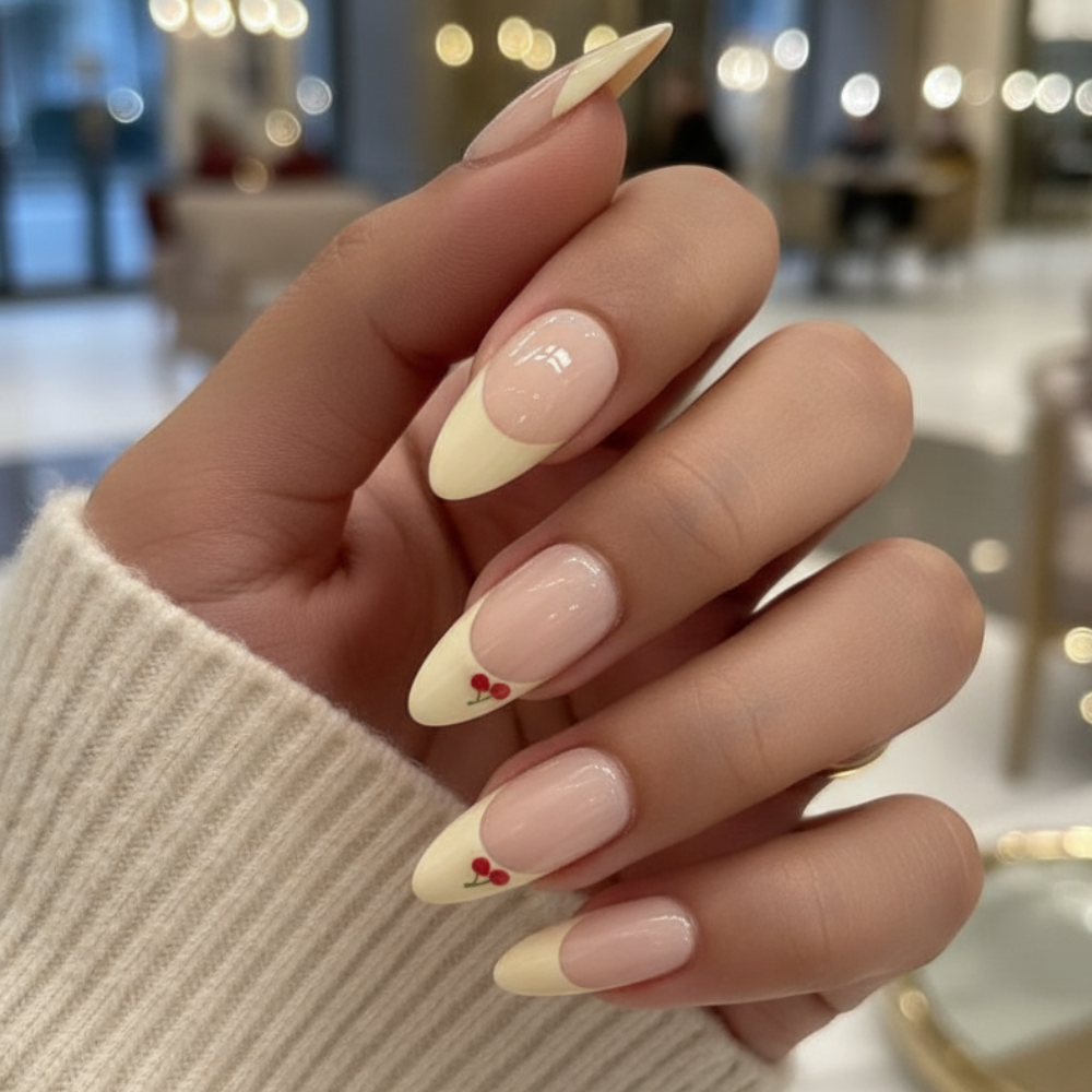 Glazed Cherry β¨ Hailey Bieber Inspired French Tips